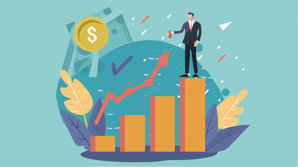 Financial Growth and Investment Success Concept Illustration
