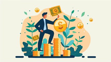 Financial Growth and Investment Success Concept Illustration