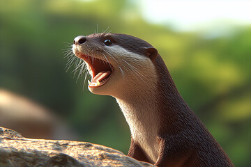 close up of a otter