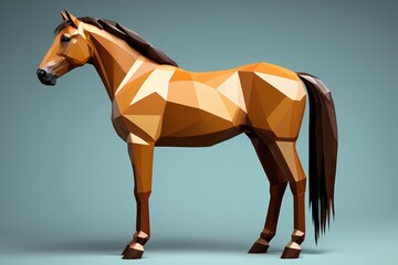 Obraz premium a close up of a horse with a low polygonal design