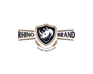 Fototapeta premium Vector simple modern Logo Illustration Rhino wild gaming and for business