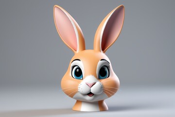 Obraz premium there is a small orange bunny with big blue eyes