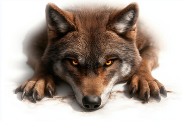 Fototapeta premium wolf head isolated on white