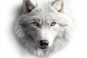 wolf head isolated on white