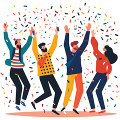 Festive Celebration with Party Horns and Confetti