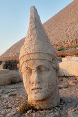 Ancient statues on top of Mount Nemrut in South East Turkey. Kingdom of Commagene.