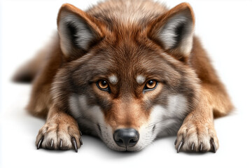 Fototapeta premium wolf head isolated on white