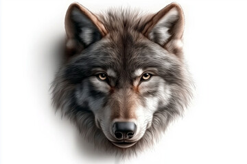 Fototapeta premium wolf head isolated on white