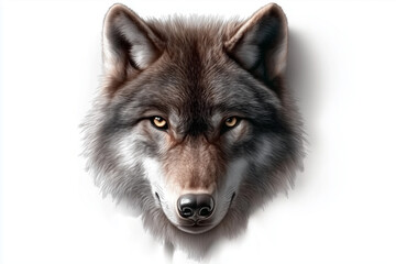 Fototapeta premium wolf head isolated on white