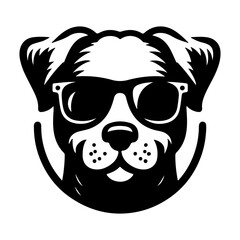 Vector art design featuring a dog wearing sunglasses