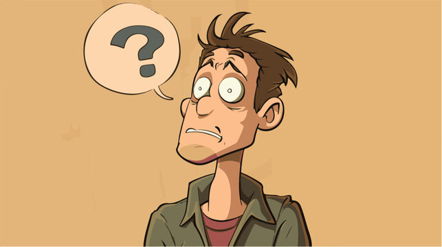Confused Person with Question Mark Illustration
