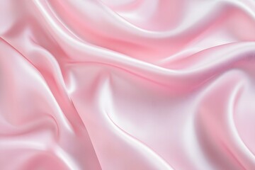 Fototapeta premium A smooth, flowing texture of soft pink satin fabric.