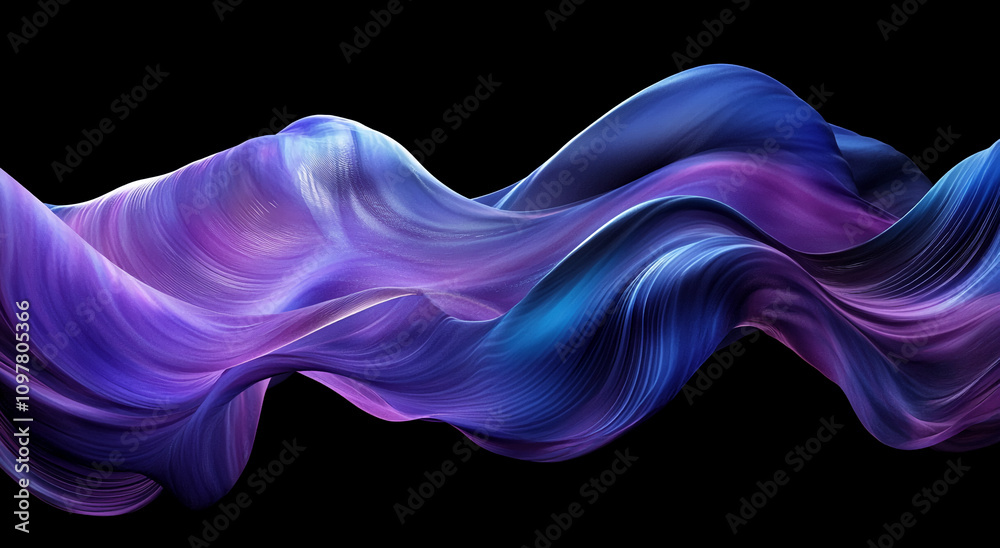 Leinwandbilder Abstract colorful wave forms flowing smoothly on a dark background creating a mesmerizing visual effect