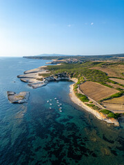 The scenic bay of S&acute;Archittu in Sardinia, Italy, Europe