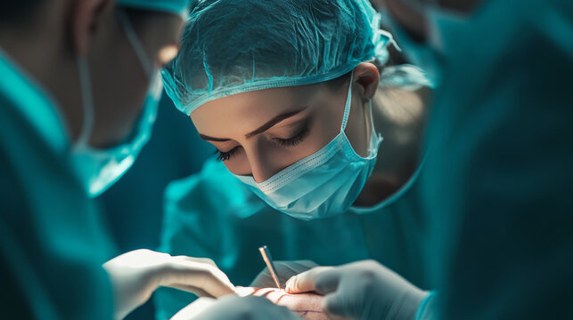 Before nose surgery, the doctor is marking the nose to plan how to reshape it.  Rhinoplasty is surgery to change the nose's look and make breathing easier.