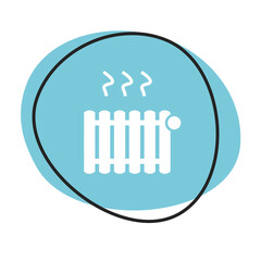 Heizung Button - Icon in blau und weiß