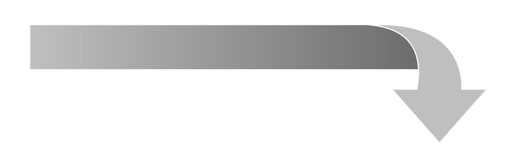 Obraz premium Abgeknickter Pfeil in grau mit Raum für Text