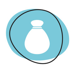 Geldsack Button - Icon in blau und weiß