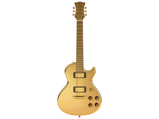 Obraz premium Golden Electric Guitar with Polished Finish