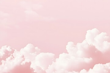 A serene sky filled with soft pink clouds, creating a calming and dreamy atmosphere.