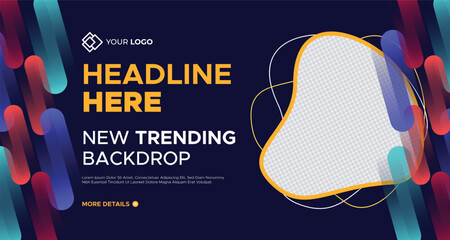 New Trend Business Presentation Slides Background Template. Geometrical Shape Corporate Business Web Banner. Innovative Layouts and Creative Backdrop for Header, Slides, Flyer, Invitation Cover