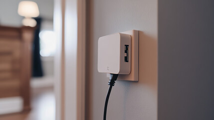 Disconnect the USB cable from the power adapter.  Then, plug the USB connector into the wall outlet using the AC adapter.