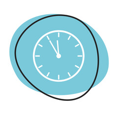 5 vor 12 Button - Icon in blau und weiß