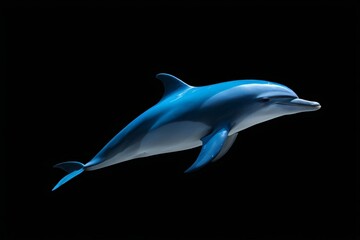 Fototapeta premium dolphin in the air with a black background
