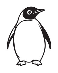 Penguin Silhouette Vector Illustration, Minimalist Penguin Silhouette Isolated, Black Penguin Silhouette Icon Set, Penguin Silhouette Clipart for Print and Web.