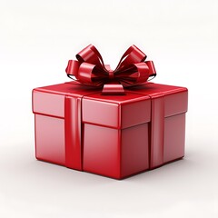 Obraz premium Red Gift Box Isolated Against a Plain Background 