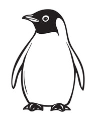 Obraz premium Penguin Silhouette Vector Illustration, Minimalist Penguin Silhouette Isolated, Black Penguin Silhouette Icon Set, Penguin Silhouette Clipart for Print and Web.