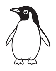 Penguin Silhouette Vector Illustration, Minimalist Penguin Silhouette Isolated, Black Penguin Silhouette Icon Set, Penguin Silhouette Clipart for Print and Web.