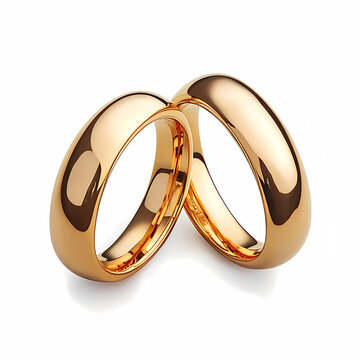 recommend clip art: A pair of gold wedding rings, isolated on white background