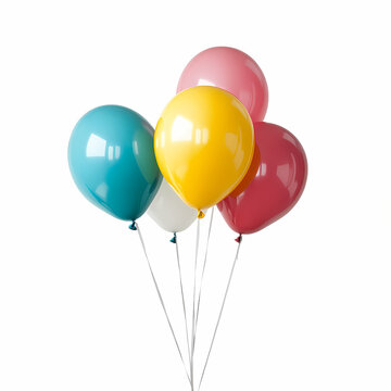 recommend clip art: A set of colorful balloons, isolated on white background