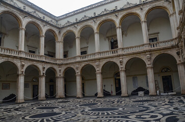 Charming and historic courtyard of the University of Catania