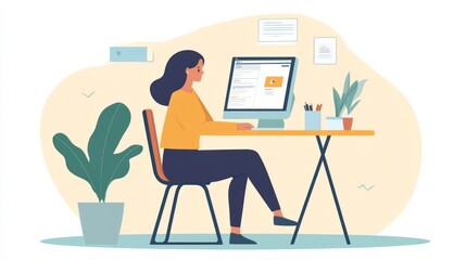 ux ui designer woman at her work on project, AI Generative