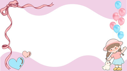 Cute pink greeting card/letter template