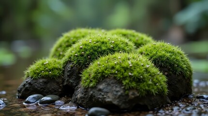 Moss on a stone in the forest