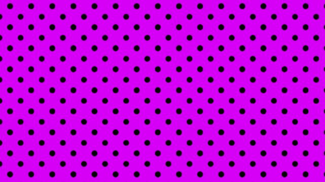 Black polka dots moving on purple background polka dots animation