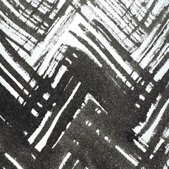Fototapeta premium 手描きの掠れた線、毛筆で書いた墨の線、墨筆で書いたギザギザ、掠れたギザギザの線、手描き線模様、抽象的ブラシストローク