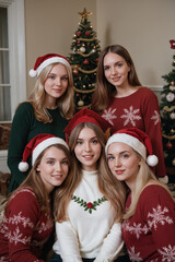 family with christmas gifts