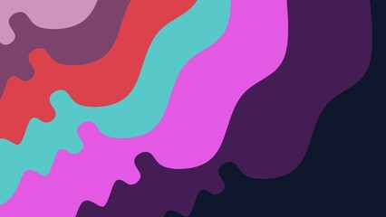 Modern geometric wave design with colorful gradients, curved shapes, and vibrant purple-pink hues