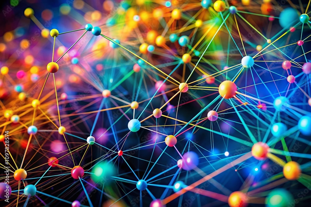 Poster colorful vector background with dots and lines design showcasing connection patterns for creative pr