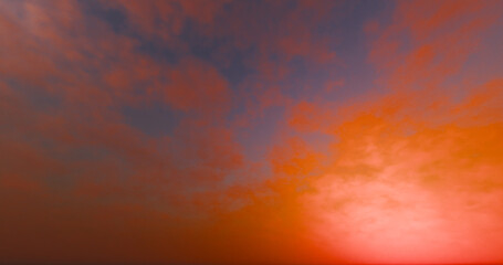 Fototapeta premium Sunset blue and orange Sky. 3D rendering.