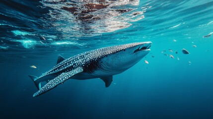 Naklejka premium Marine conservation efforts featuring protected species, perfect for ocean wildlife campaigns