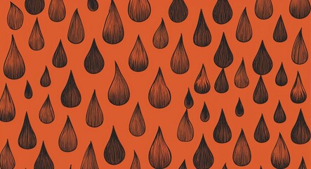 Fototapeta premium Black Tear drop pattern hand drawn design on Silver background illustration