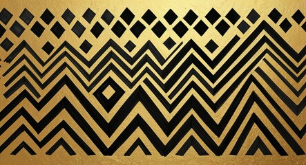 Black Trapezoid pattern hand drawn design on Orange background illustration