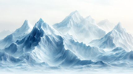 Fototapeta premium Abstract Delicate Mountain Progress in Soft Colors