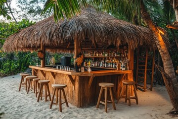 Fototapeta premium Tropical Bar on a Beach