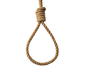 Isolated rope noose, a symbol of hanging and death